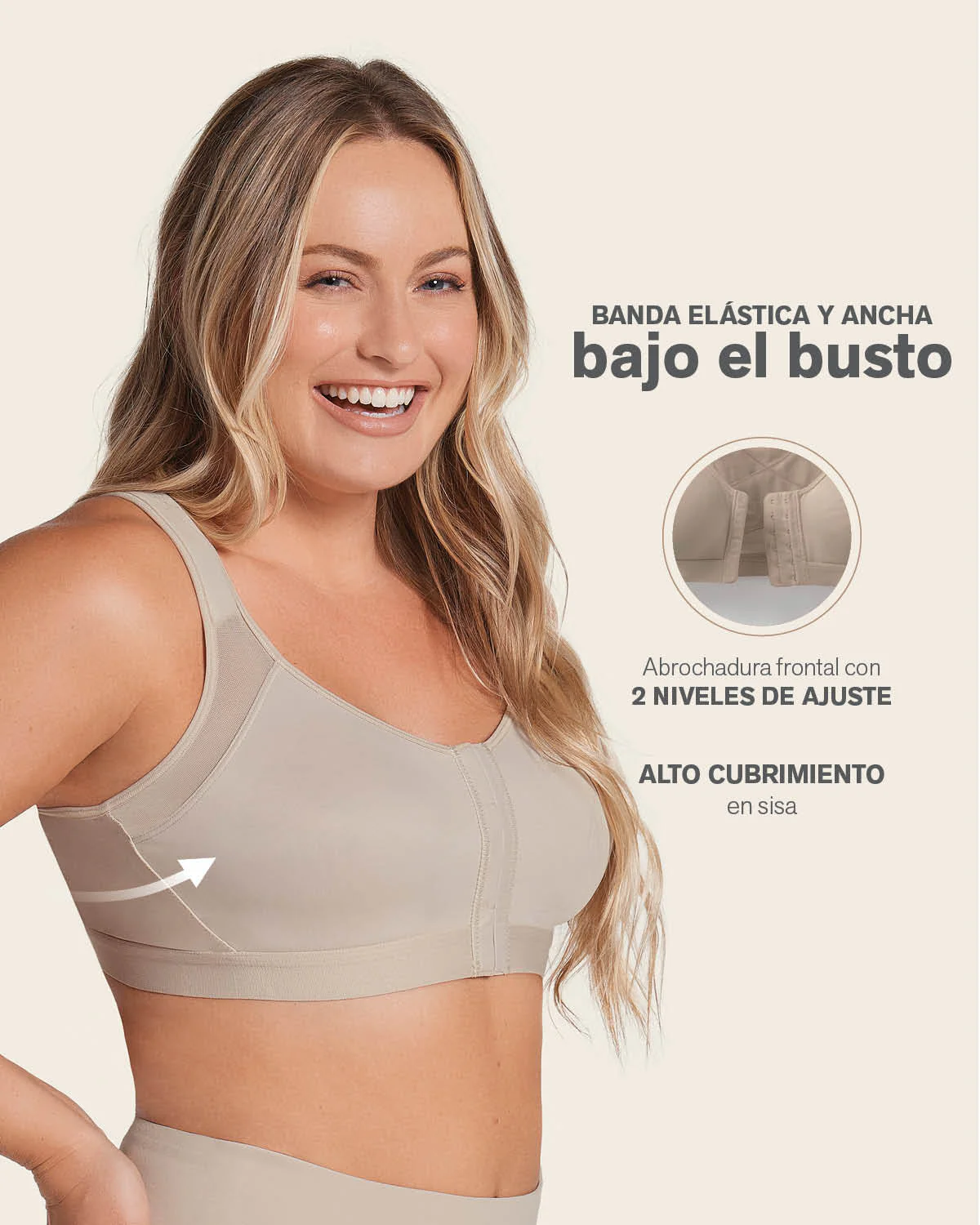Brasier facilitador de postura con control de volumen del busto Multi/Functional - Imagen 9