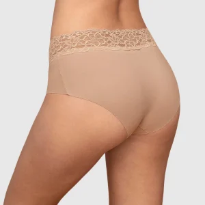 Calzón hípster en tela ultraliviana con franja de encaje