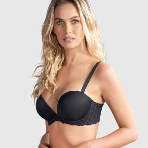 Brasier triple realce efecto 3D escote profundo