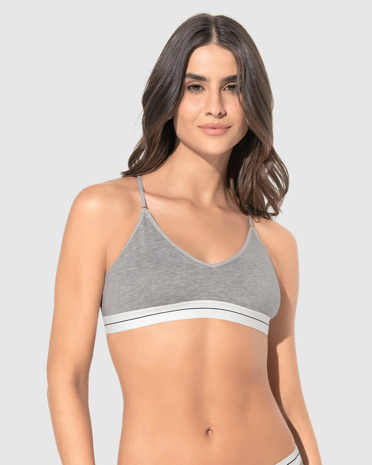 Top en algod贸n jaspe con cargaderas graduables