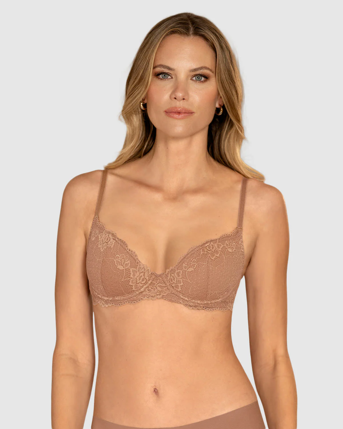 Brasier media copa con detalles de encaje en escote y espalda - Imagen 7