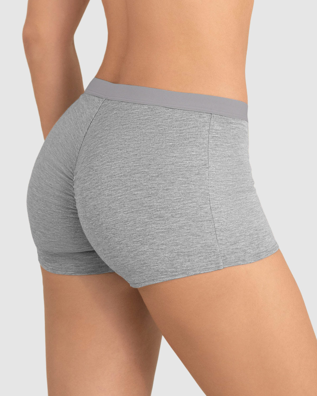 B贸xer en algod贸n jaspe tiro medio