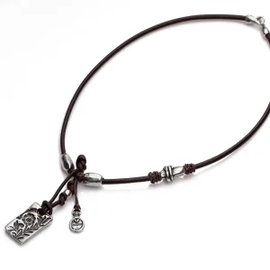 Collar Metal Y Piel Sra Tribal