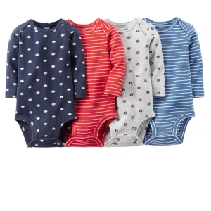 Pack de Bodys CARTERS 4-Pack Long-Sleeve Bodysuits