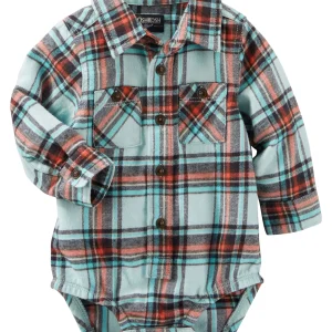 Camisa Body OSHKOSH 2-Pocket Plaid Button-Front Bodysuit
