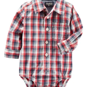 Camisa Body OSHKOSH Plaid Button-Front Bodysuit