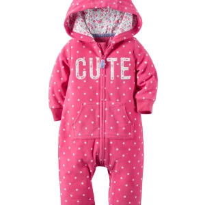 Enterito CARTERS Hooded Fleece Jumpsuit Micropolar