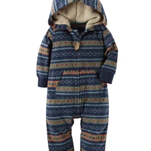 Enterito CARTERS Hooded Fleece Jumpsuit _ Micropolar