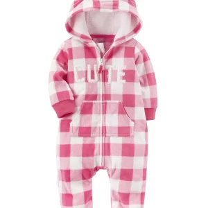 Enterito CARTERS Gingham Fleece Jumpsuit Micropolar