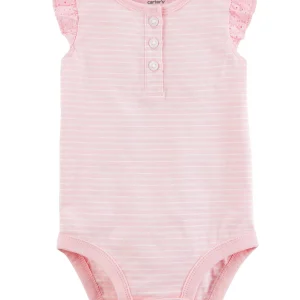 Body CARTERS Striped Flutter-Sleeve Collectible Bodysuit