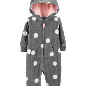 Enterito CARTERS Polka Dot Hooded Fleece Jumpsuit