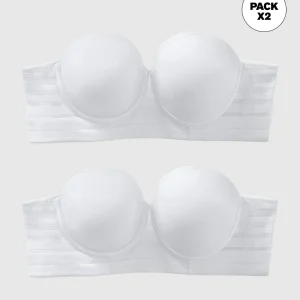 Paquete x 2 brasieres tipo bustier Support Strapless con buen cubrimiento