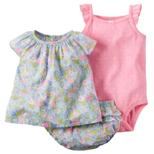 Conjunto CARTERS 3-Piece Bodysuit & Diaper Cover Set