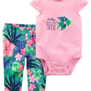 Conjunto CARTERS 2-Piece Neon Bodysuit Pant Set