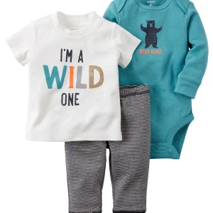 Conjunto CARTERS 3-Piece Babysoft Bodysuit & Pant Set