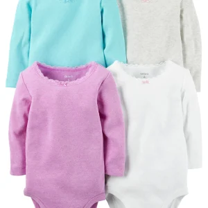 Pack de Bodys CARTERS 4-Pack Long-Sleeve Bodysuits