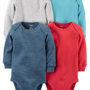 Pack de Bodys CARTERS 4-Pack Long-Sleeve Bodysuits