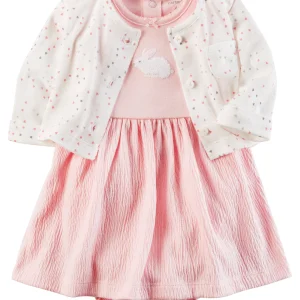 Vestido CARTERS 2-Piece Bodysuit Dress & Cardigan Set