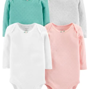 Pack de Bodys CARTERS 4-Pack Long-Sleeve Hearts Original Bodysuits
