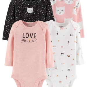 Pack de bodys CARTERS 4-Pack Long-Sleeve Original Bodysuits