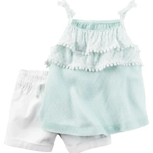 Conjunto CARTERS 2-Piece Layered Tank & Twill Short Set