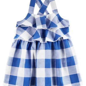 Vestido CARTERS Checkered Ruffle Dress