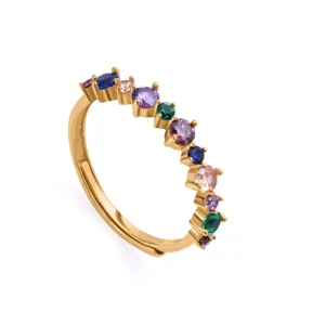 Anillo Plata De Ley Baño Oro Circ Sra Jewels