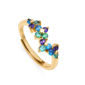 Anillo Plata De Ley Baño Oro Circ Sra Jewels