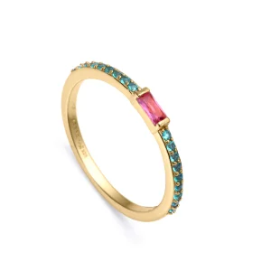 Anillo Plata De Ley Baño Oro Circ Sra Jewels