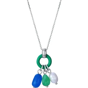 Collar Plata De Ley Baño Rodio Piedr Sra Jwl