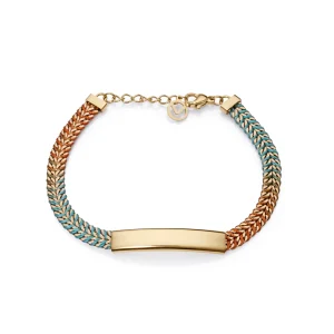 Puls Acero Ip Dorado Cordón Placa Sra Fn