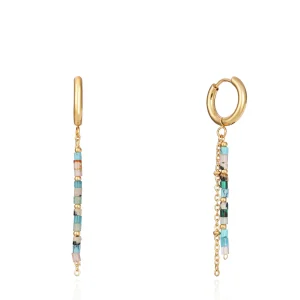 Pend Acero Ip Dorado Piedras Sra Fn