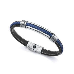 Puls Acero Y Piel Negra Y Azul Sr Fn
