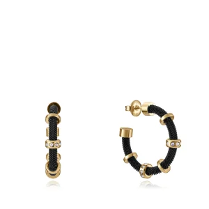 Pend Acero Ip Negro Y Dorado Circ Sra Fn