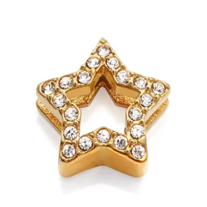 Motivo Acero Estrella Ip Dorado Cz  Niña