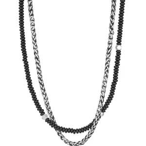 Collar Acero Ip Y Piedras Naturales Sr Fn