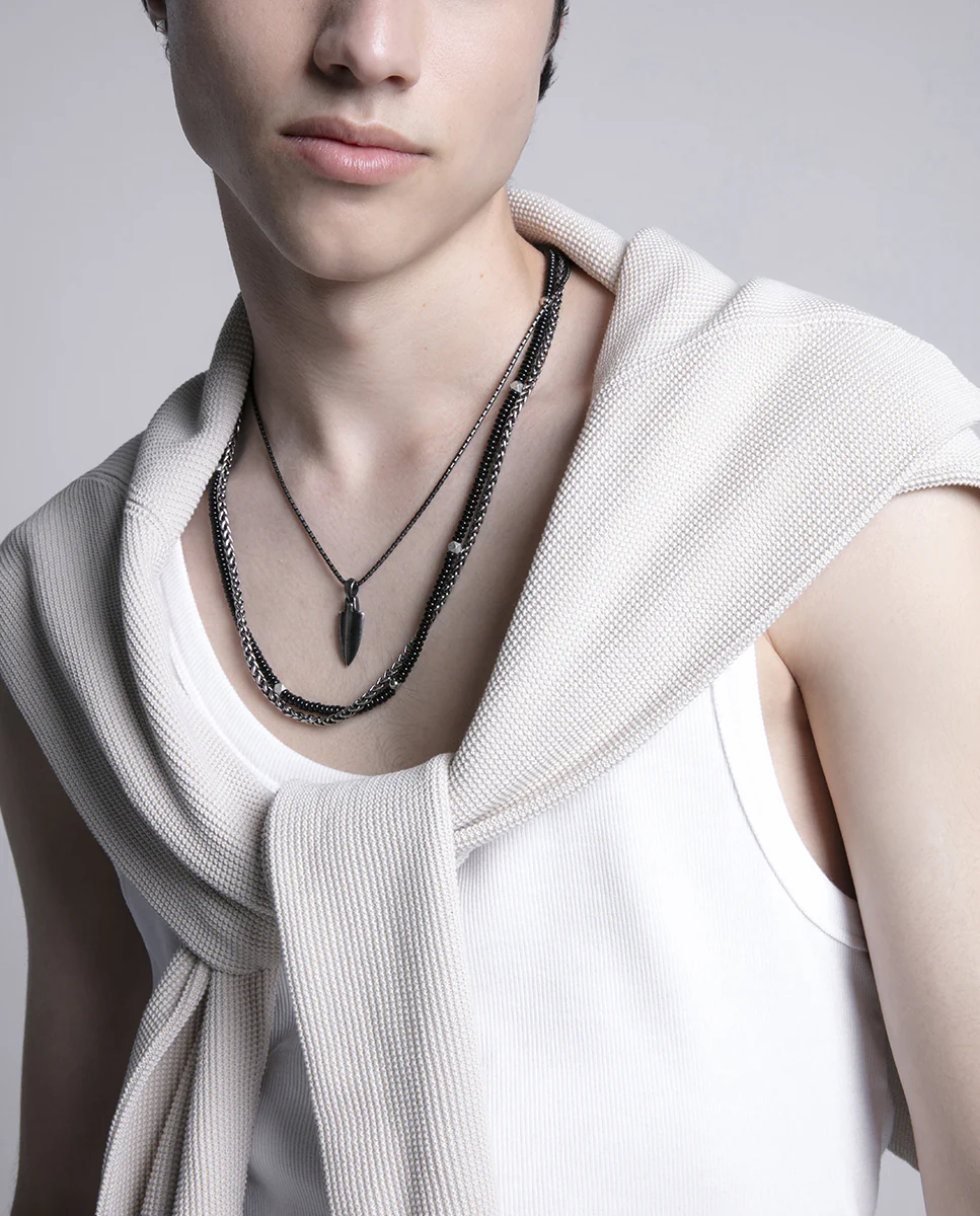 Collar Acero Ip Y Piedras Naturales Sr Fn - Imagen 3