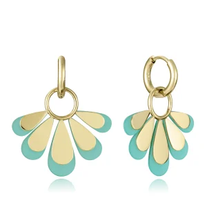 Pend Acero Ip Dorado Flor Acrilico Sra Fn