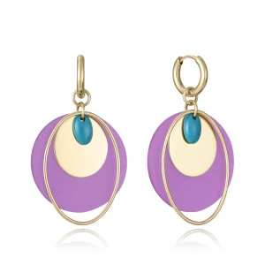 Pend Acero Ip Dorado Acrilico Morado Sra Fn