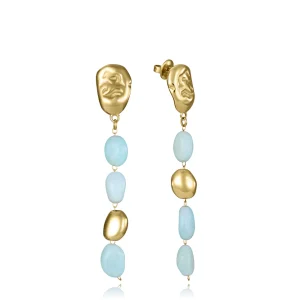 Pend Acero Ip Dorado Piedras Nat Sra Fn