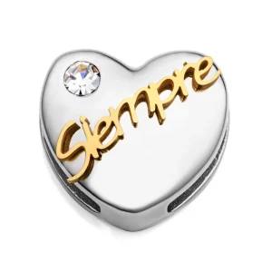 Motivo Acero Corazon ´siempre´ Cz Sra Fn