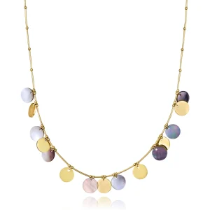 Collar Acero Ip Dorado Y Madreperla Sra Fashion