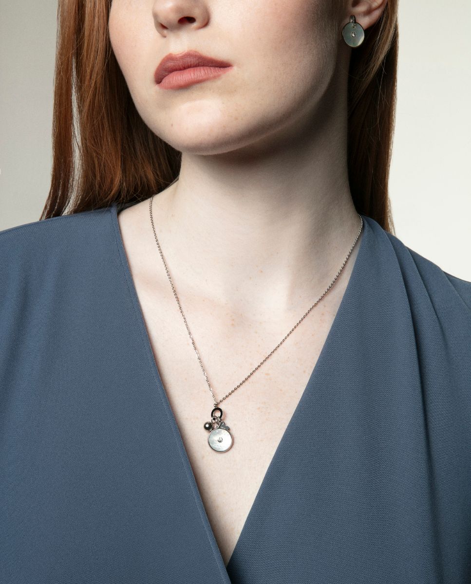 Collar Acero, Madre Perla Y Crist Sra Fn - Imagen 4