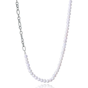 Collar Acero Y Perlas Nat Sr Fashion