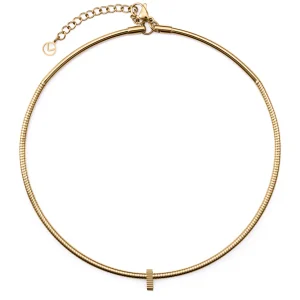 Collar Acero Ip Dorado Tubogas Sra Fashion