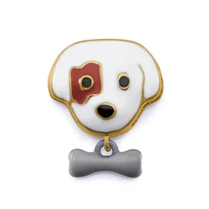 Motivo Acero Ip Dorado Emalte Perro Sra Fn