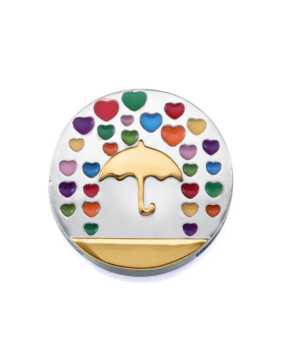 Motivo Acero Ip Dorado Esmalt Paragua Sra Fn