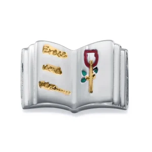 Motivo Acero Ip Dorado Esmalte Libro Sra Fn