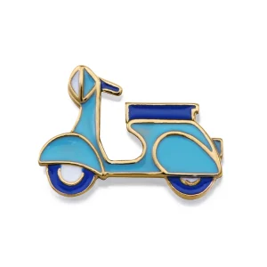 Motivo Acero Ip Dorado Esmalte Moto Sra Fn