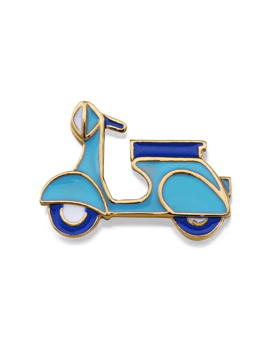 Motivo Acero Ip Dorado Esmalte Moto Sra Fn